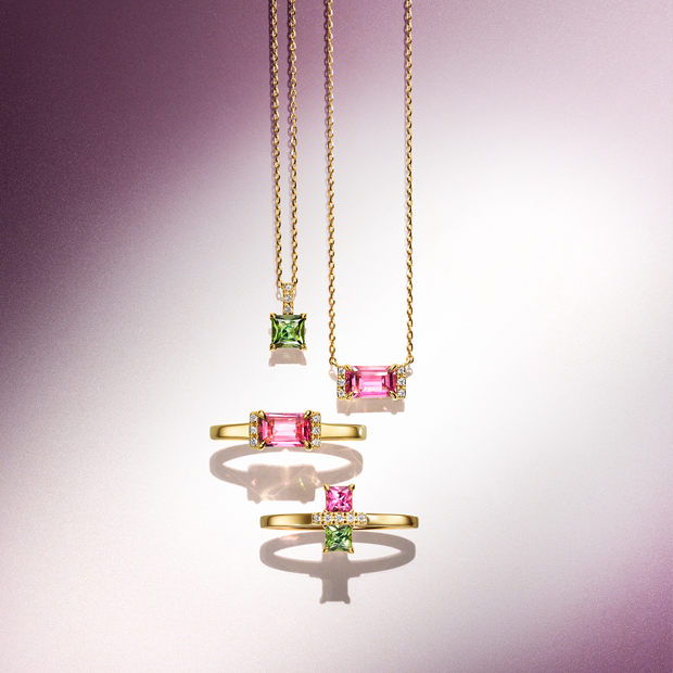 PINK TOURMALINE NECKLACE(2ZN2458)K18 ネックレス｜スター