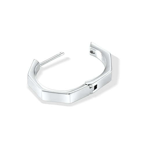 OCTAGONAL CLICK HOOP PIERCED EARRING(片耳用)(2SP0881)SV925 ピアス