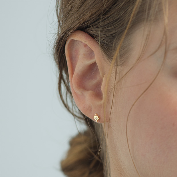 ピアスDIAMOND STAR & MOON PIERCED EARRINGS(2ZP1487)|スター