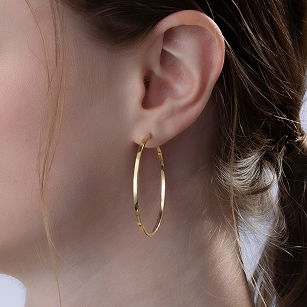 HOOP PIERCED EARRING(4.3cm/片耳用)(2GP0932)K18ピアス｜スター