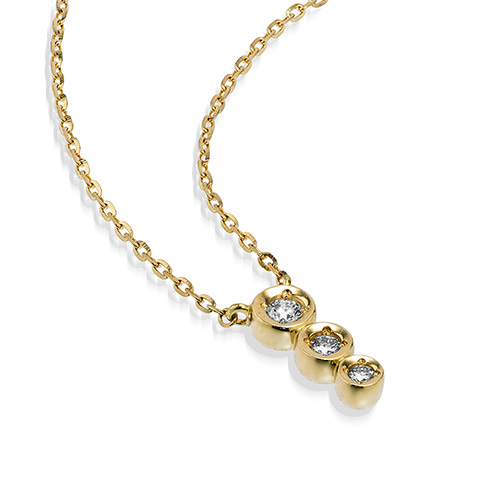 TRIPLE DIAMONDS NECKLACE(YG)(2ZN2494)K18 ネックレス｜スター