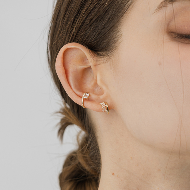 GLIMMER SQUARE EAR CUFF(2JE0211)K10 イヤーカフ｜スタージュエリー