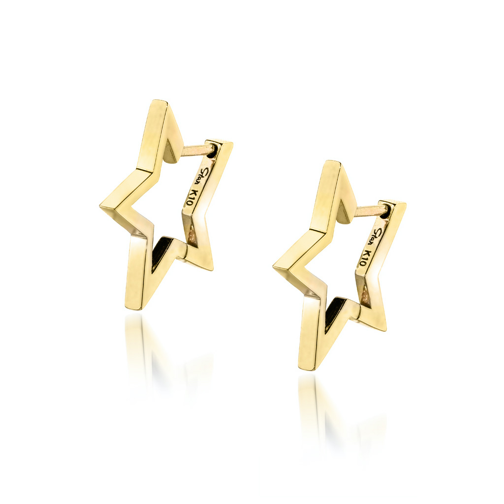 STAR CLICK HOOP PIERCED EARRINGS(2JP1027)K10 ピアス｜スター