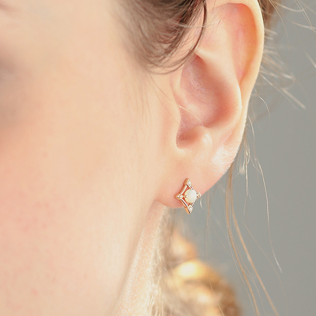 ピアス DIAMOND & OPAL PIERCED EARRINGS(2JP0819)｜スタージュエリー