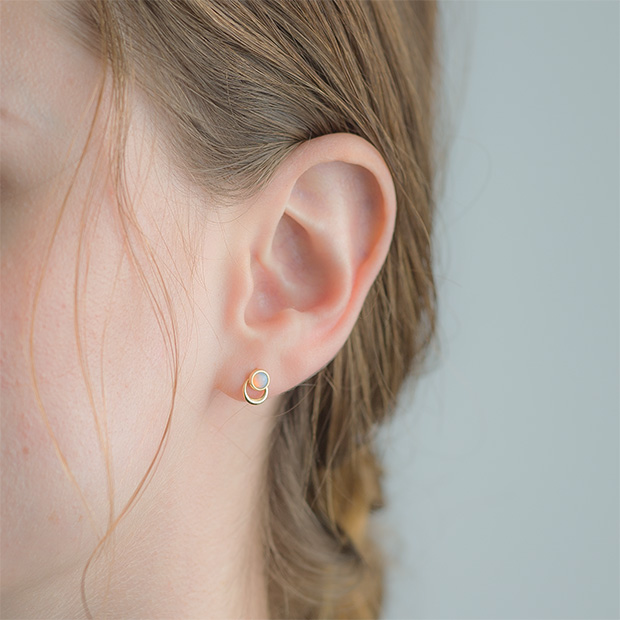 ナオットジュエリー Square Motif Pierce スタッドピアス シル