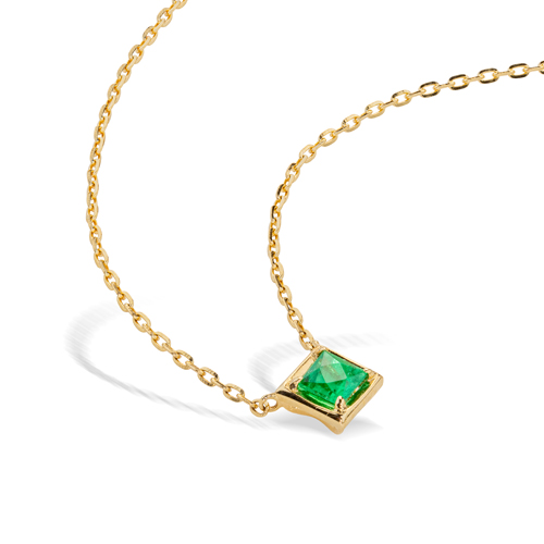 SQUARE EMERALD NECKLACE(2ZN2481)K18 ネックレス|スター SQUARE EMERALD NECKLACE(2ZN2481)K18 ネックレス|スター