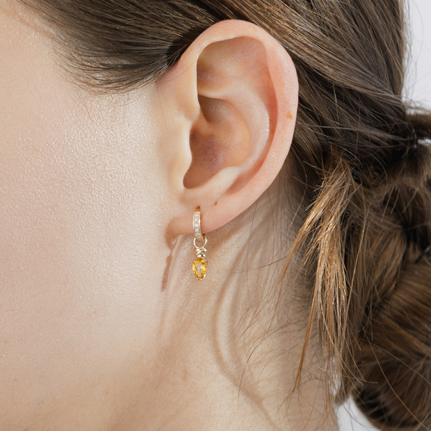 HOOP EARRING CHARM CITRIN (片耳用)(2JC0147)K10 ピアスチャーム