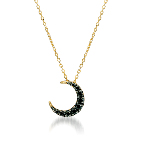 ネックレスBLACK DIAMOND MOON NECKLACE(2ZN2453)｜スタージュエリー