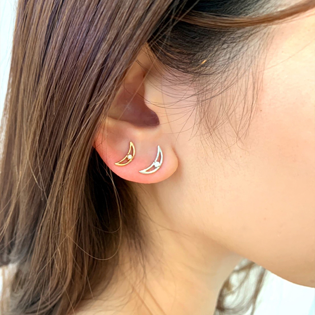 ピアスSMILING MOON PIERCED EARRING(2JP7894)STAR JEWELRY GIRL 