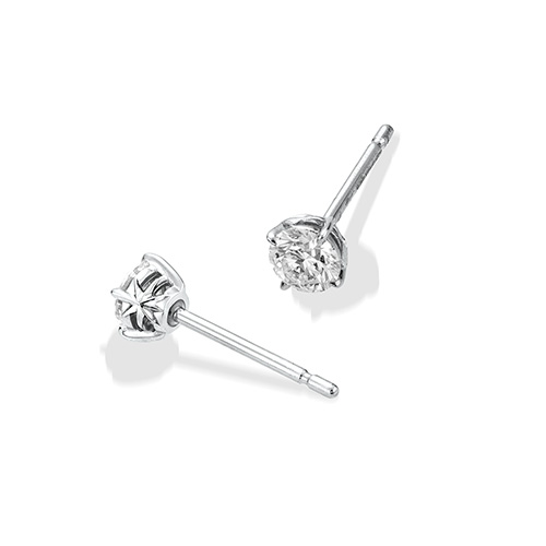 CROSSINGSTAR SETTING PIERCED EARRINGS(1XP0442)Pt950 ピアス｜スター