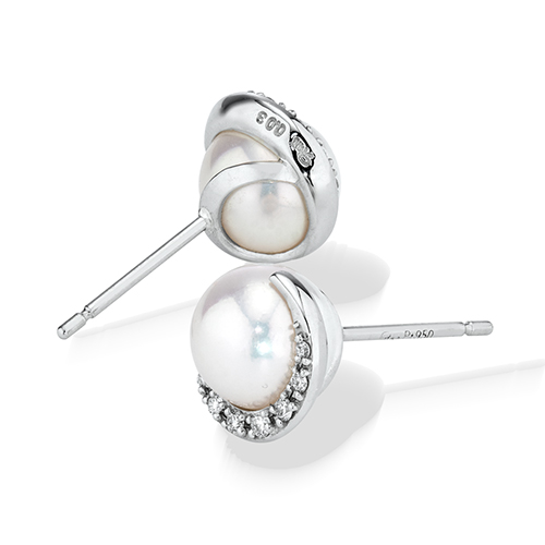 新品スタージュエリー★pt950★アコヤ★ダイヤ★PEARL ASTRONOMY DIAMOND PEARL MOON PIERCED EARRINGS(1XP0451)Pt950 ピアス｜スター