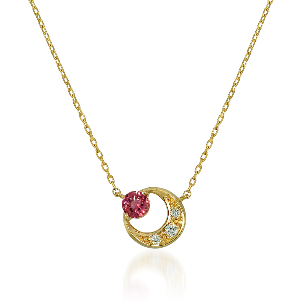 ネックレスPINK TOURMALINE MOON NECKLACE(2ZN2317)｜スタージュエリー