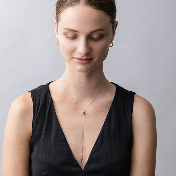 SLIDE LARIAT NECKLACE(1ZN1130)K18 ネックレス｜スター