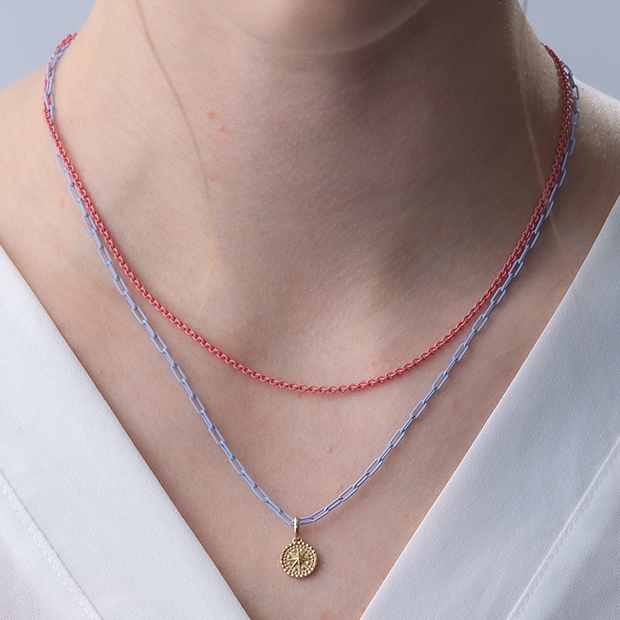 COLOR ON COLORS CHAIN NECKLACE(ブルー)(2SK0656)SV925/K10 COLOR ON COLORS CHAIN NECKLACE(ブルー)(2SK0656)SV925/K10