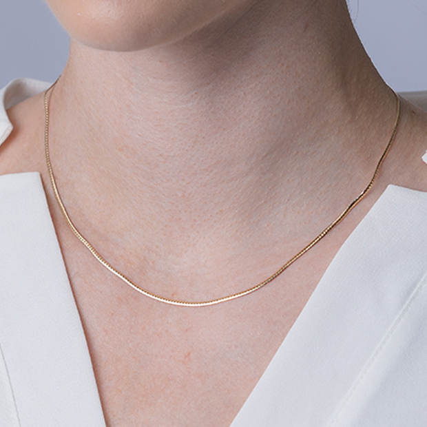 ROUND HERRINGBONE CHAIN 42cm(2JK0241)K10 チェイン｜スター