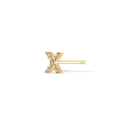 DIAMOND INITIAL PIERCE (X)(片耳用)(2ZP1651)K18 ピアス｜スター