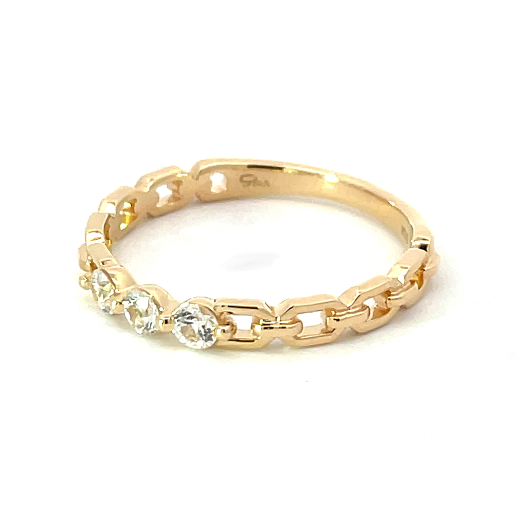 リング(通常サイズ)WHITE SAPPHIRE CHAIN RING(2JR0569)｜スター