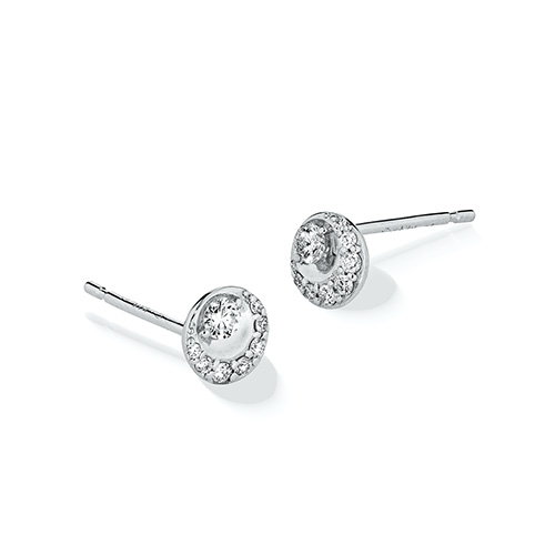 DOUBLE MOON SETTING PIERCED EARRINGS(1XP0421)Pt950 ピアス DOUBLE MOON SETTING PIERCED EARRINGS(1XP0421)Pt950 ピアス