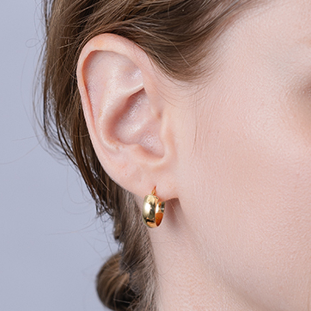 STAR JEWERYフープピアス　片方 CLICK HOOP PIERCED EARRING(M)(片耳用)(2ZP1563)K18 ピアス