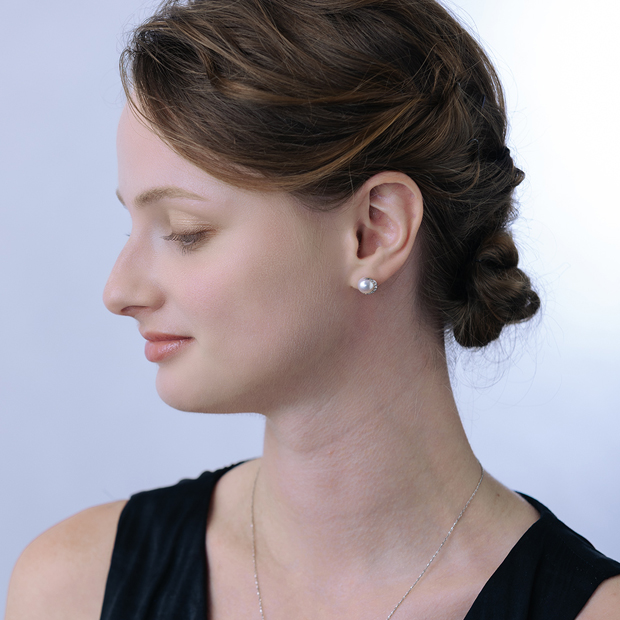 DIAMOND PEARL MOON PIERCED EARRINGS(1XP0451)Pt950 ピアス｜スター