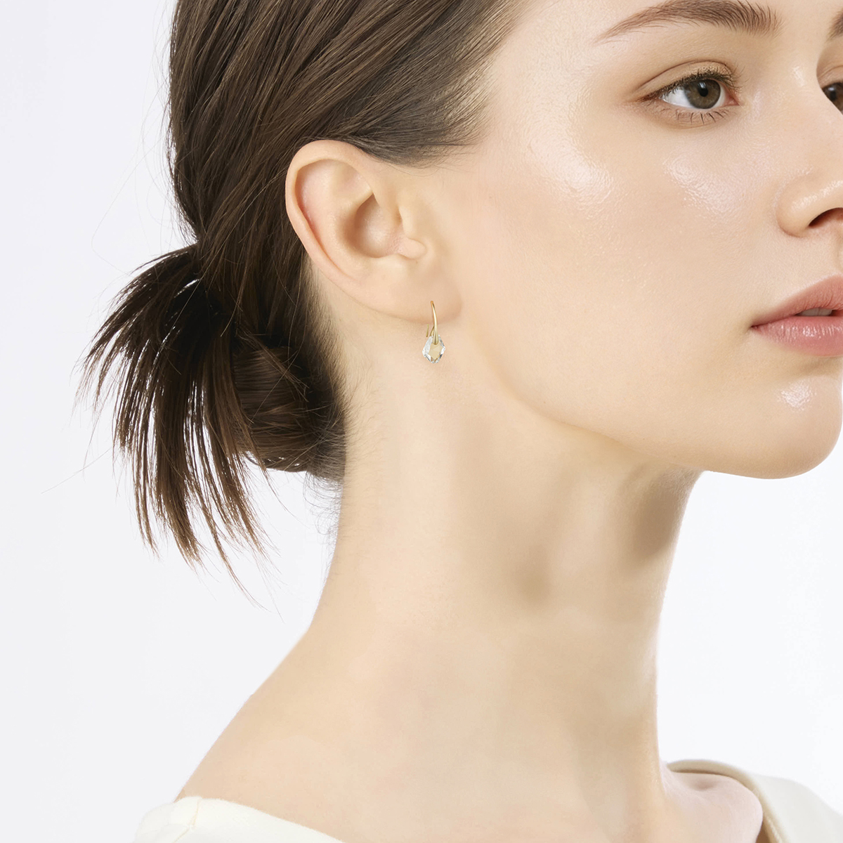 NATURE SHARDS PIERCED EARRINGS (クリアクオーツ)(2JP1137)K10 ピアス