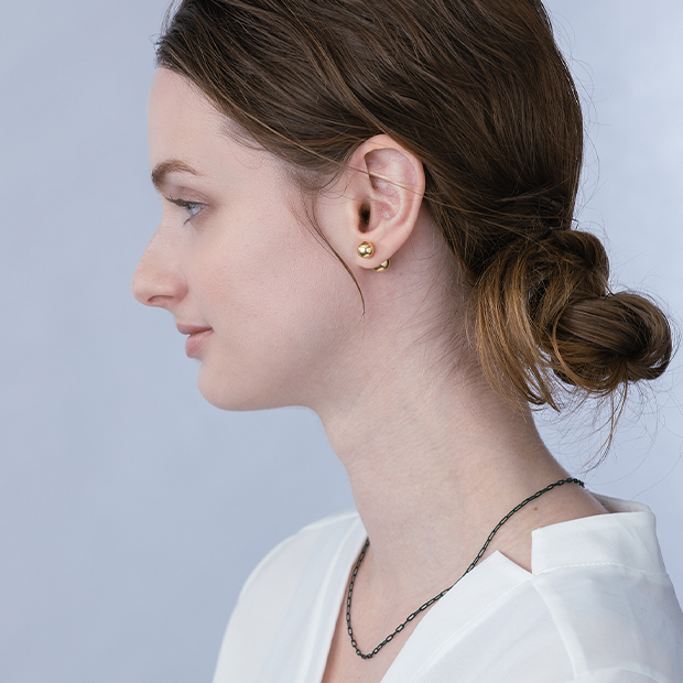 スタージュエリー ボールフープ ピアス 片耳用① BALL HOOP PIERCED EARRING(2.3cm/片耳用)(2JP1050)K10 ピアス