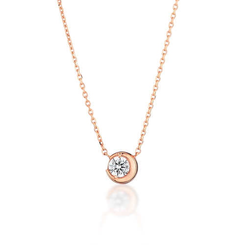 ネックレスMOON SETTING DIAMOND NECKLACE 0.1ct(2ZN2064)｜スター