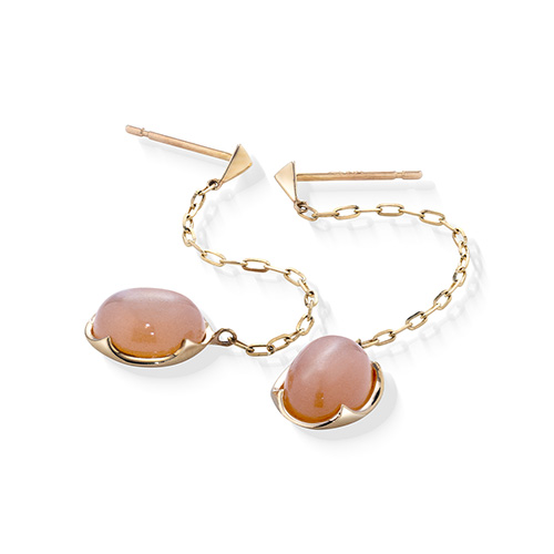COLOR CALYX PIERCED EARRINGS(オレンジムーンストーン)(2JP1072
