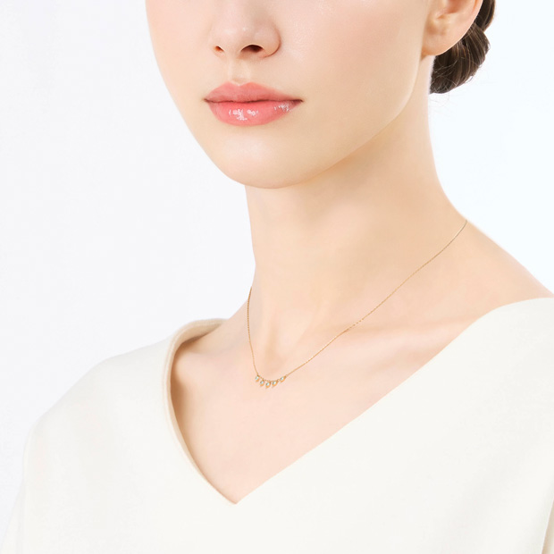 DEW DROPS BLUE TOPAZ NECKLACE(2JN1183)K10 ネックレス｜スター