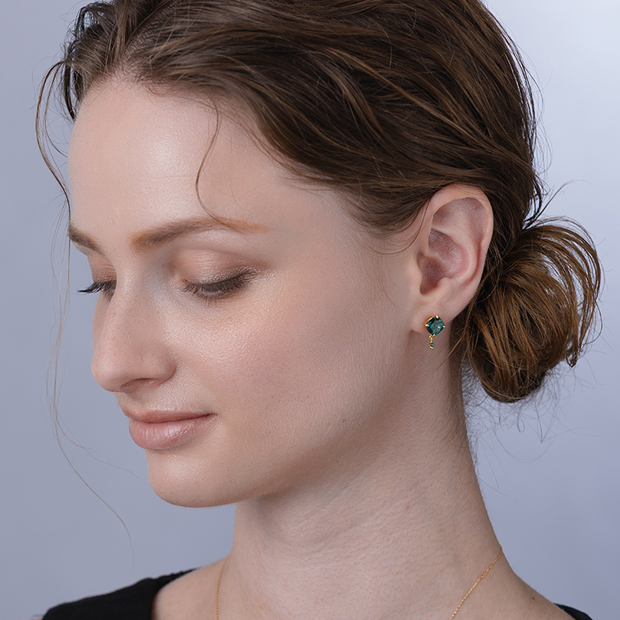 スタージュエリー　タブレット　ターコイズ　ピアス FLOWER DEW PIERCED EARRINGS(2JP0462)K10 ピアス｜スター
