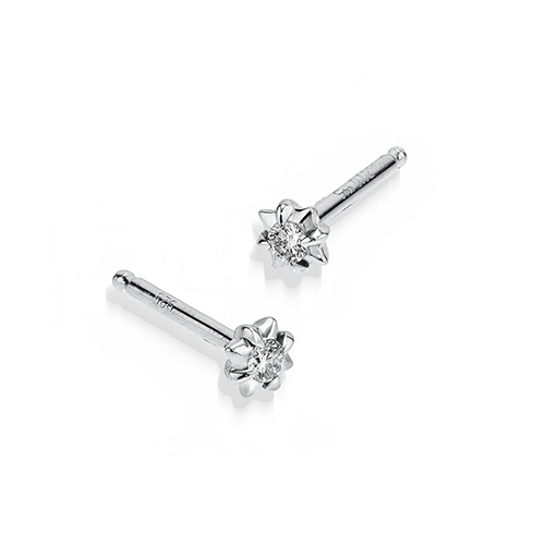 WHISPER DIAMOND PIERCED EARRINGS(2SP0916)SV925 ピアス｜スター
