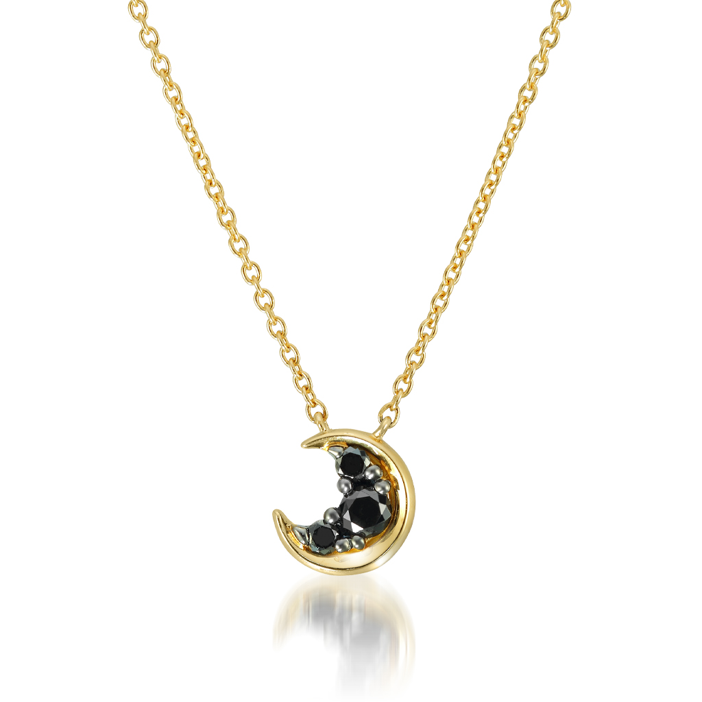 ネックレスBLACK DIAMOND MOON NECKLACE(2ZN2389)｜スタージュエリー