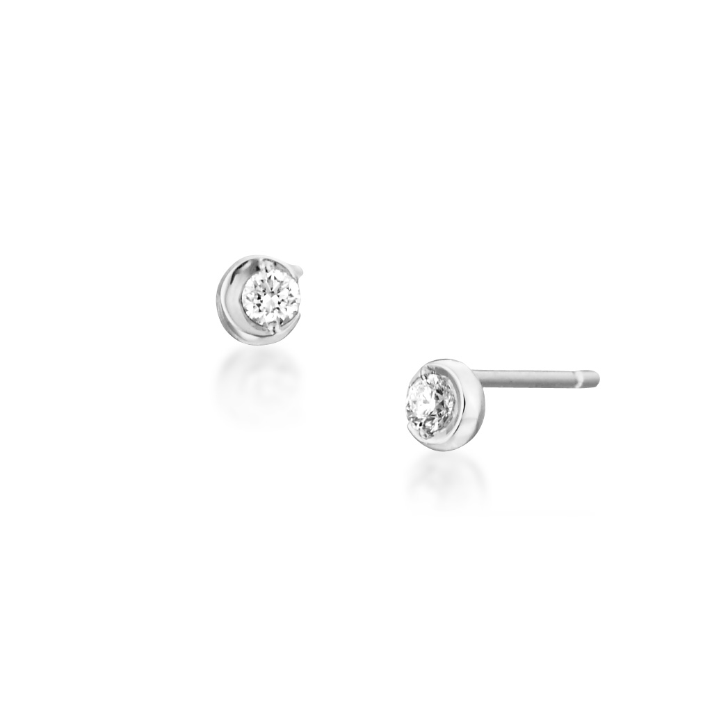 ピアスMOON SETTING DIAMOND PIERCED EARRINGS 0.08ct(2XP0296