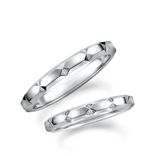 Radiance」MARRIAGE RING(2PR0757)Pt950 マリッジリング｜スター