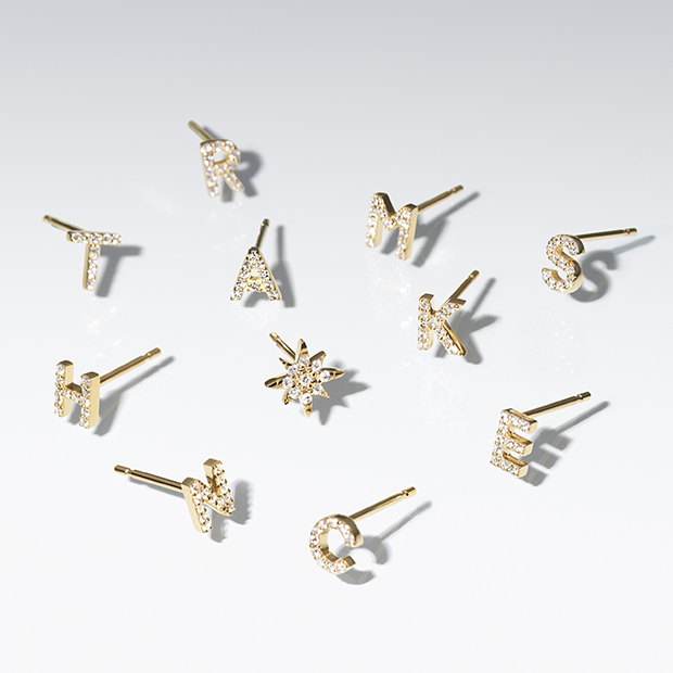 ピアスDIAMOND INITIAL PIERCED EARRING (M)(2ZP1603)｜スター ...