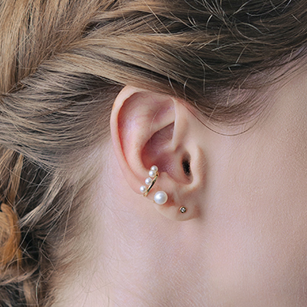 PEARL POPPING EAR CUFF(片耳用)(2JE0184)K10 イヤーカフ｜スター