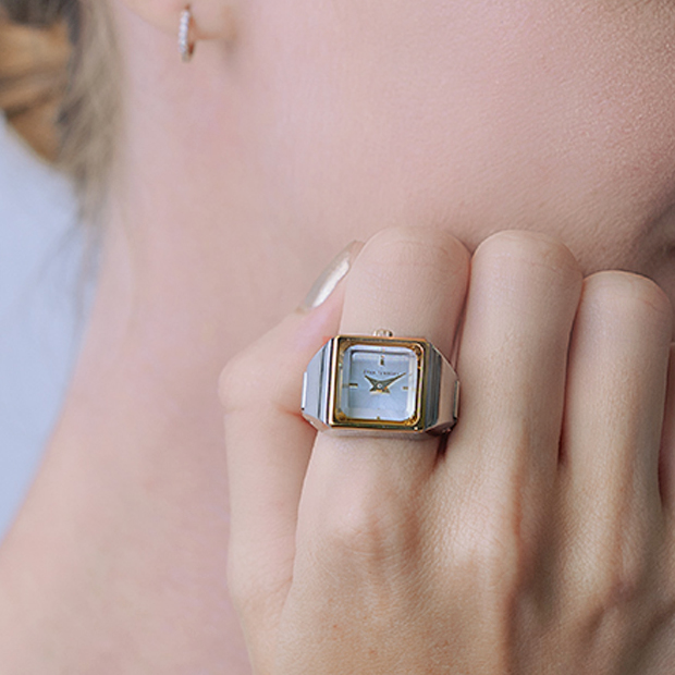 チャリティプログラム】TIME FOR PEACE RING WATCH (M/ホワイト