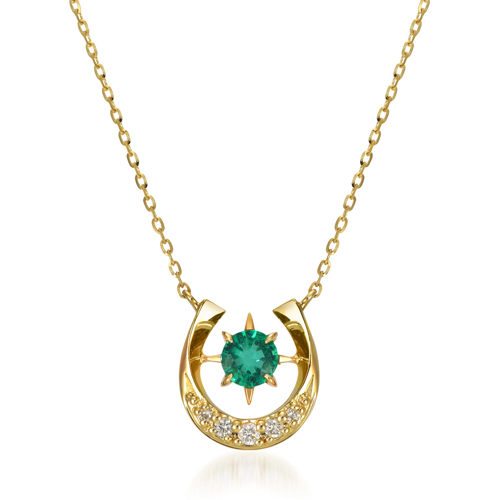 ネックレスEMERALD HORSESHOE NECKLACE(2ZN2250)｜スタージュエリー