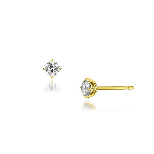 CROSSINGSTAR SETTING PIERCED EARRINGS(1ZP0957)K18 ピアス｜スター