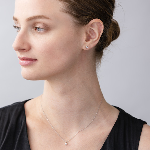 GARDEN HALO PINK DIAMOND PIERCED EARRINGS(1XP0414)Pt950 ピアス