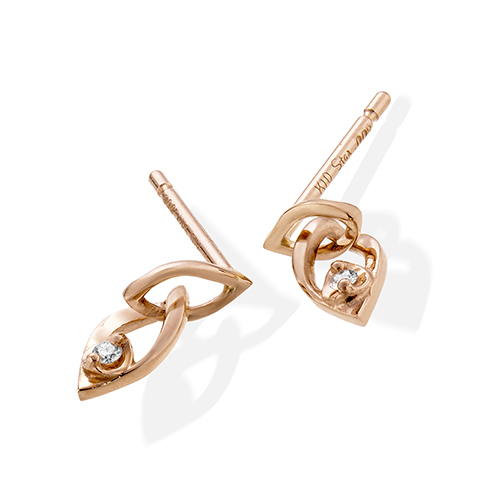 SUNLIT LEAVES DIAMOND PIERCED EARRINGS (PG)(2JP1170)K10 ピアス