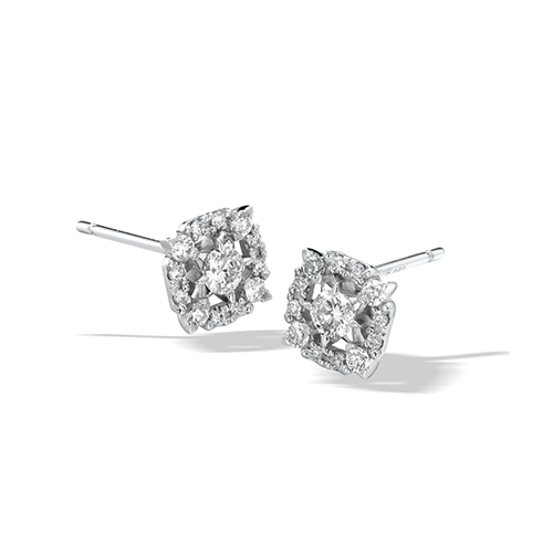スタージュエリー Pt950 ピアスDIAMOND HALO GARDEN HALO DIAMOND PIERCED EARRINGS(1ZP0925)K18/Pt950