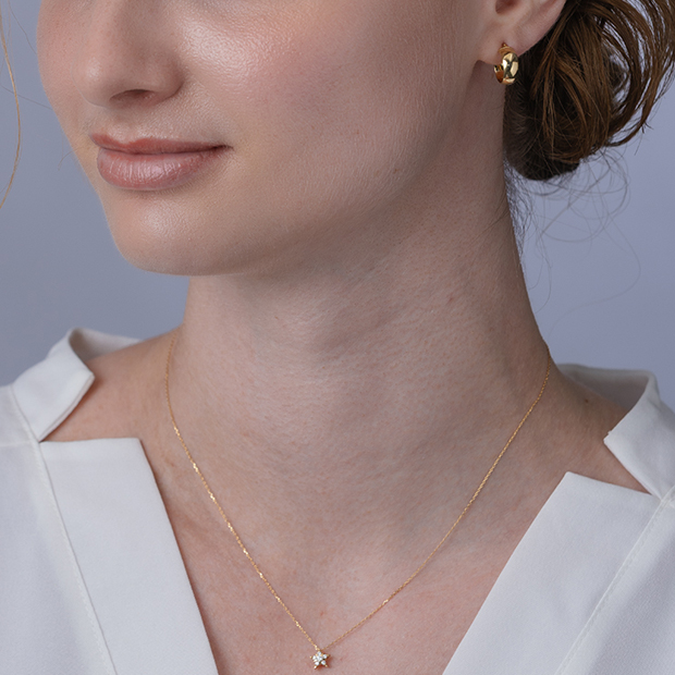 HOOP PIERCED EARRING(1.2cm/片耳用)(2GP0946)K18 ピアス｜スター