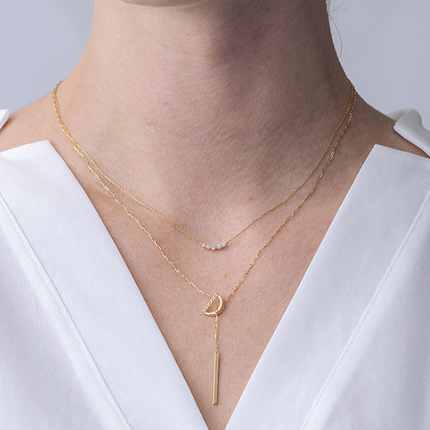 DIAMOND 5 STONES NECKLACE(2ZN2176)K18 ネックレス｜スタージュエリー
