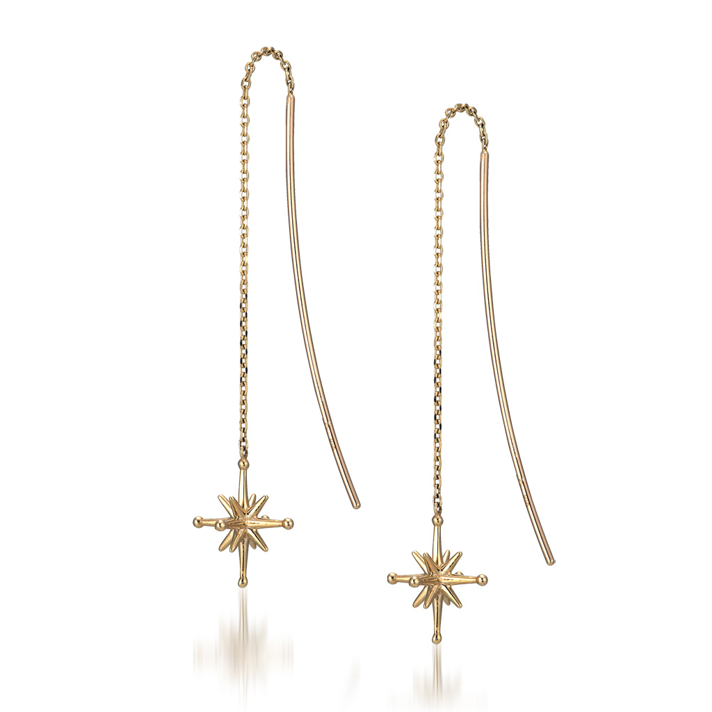 ピアスCROSSING STAR LONG PIERCED EARRINGS(2JP0457)｜スター