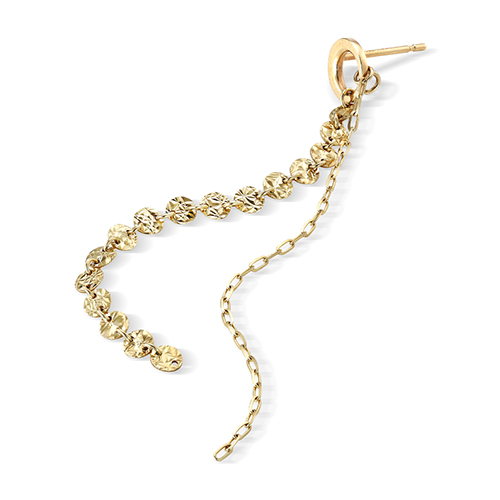 LONG FRINGE CHAIN PIERCED EARRING(片耳用)(2JP0881)K10 ピアス