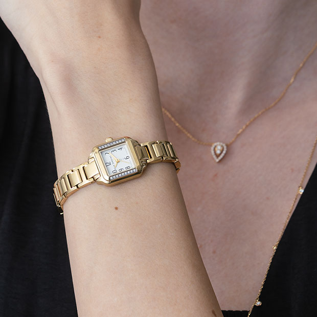 ELECTRA　ストーンウェア　スターダスト　2枚 DIAMOND SQUARE WATCH(2SW1109)STEEL ウォッチ｜スタージュエリー公式