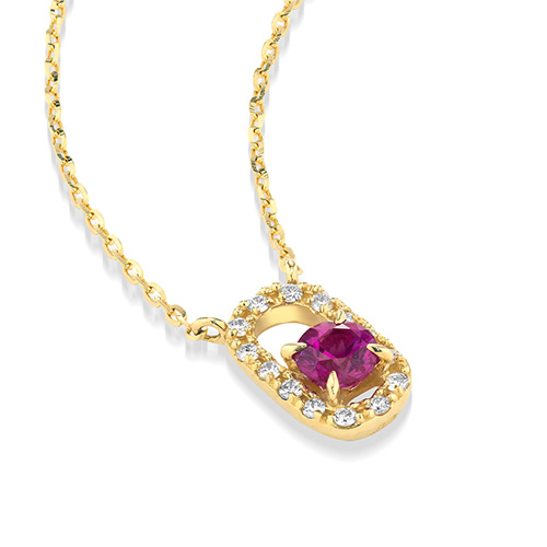 DIAMOND CLIP RUBY NECKLACE(1ZN1155)K18 ネックレス｜スター