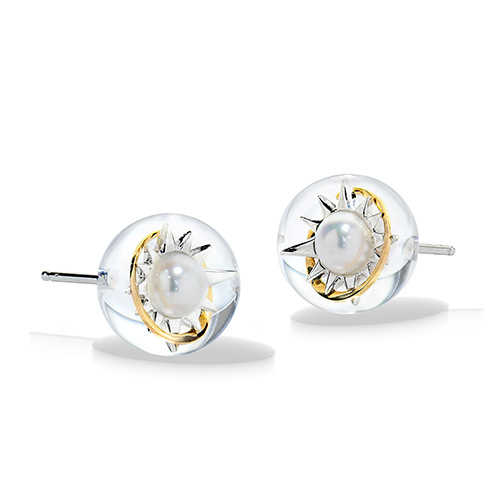 CLEAR CELESTIAL PIERCED EARRINGS(2SP0911)SV925/K10 ピアス