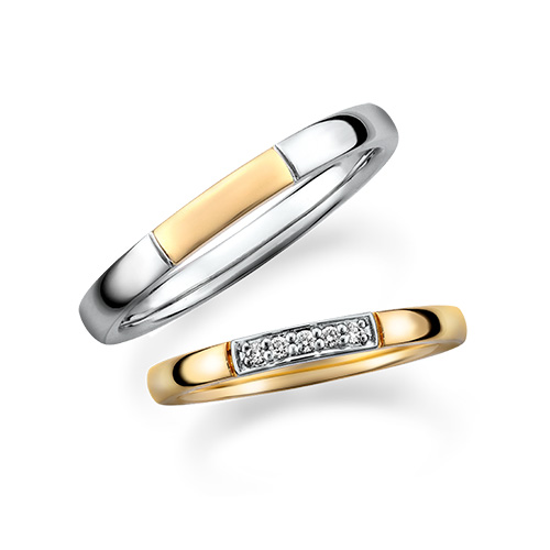 Melted Harmony」MARRIAGE RING(2PR0761)Pt950/K18 マリッジリング